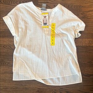 Matty M White Textured Blouse